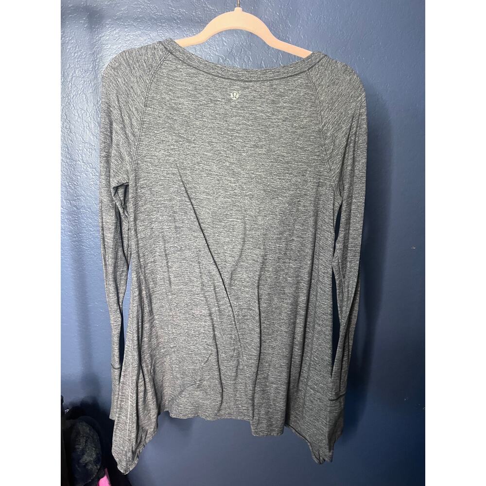 Set of 2 Lululemon Long Sleeve Top Side Stitched Gray & Black Activewear Large - Picture 3 of 7